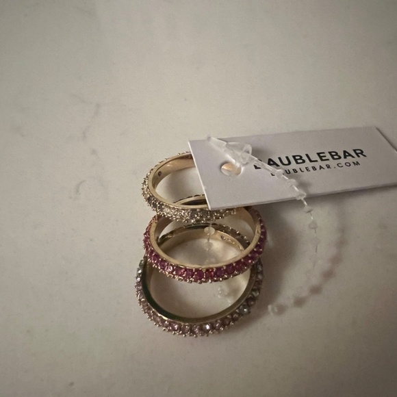 BAUBLE BAR - 3 Stackable Rings - Red, White & Blue - Picture 2 of 5